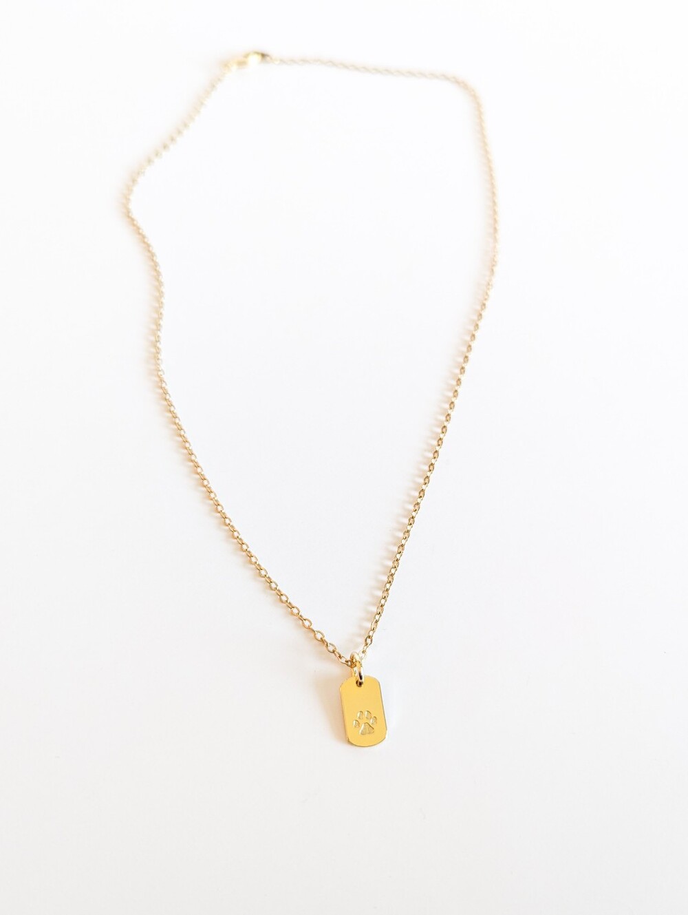 Tiny Paw Print Dog Pendant Gold-plated Necklace 🐾